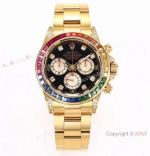 BL Factory Replica Rolex Daytona Rainbow All Gold Watch Swiss Cal.4130 Chronograph